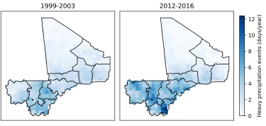 Precipitation map of Mali